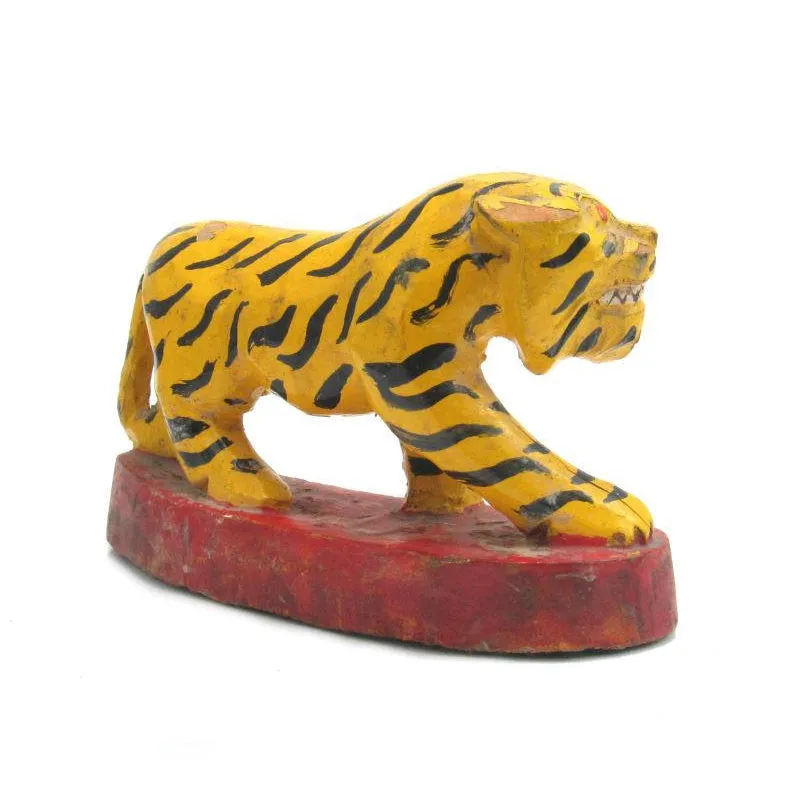 Antique Northern Thailand/ Burma Border Tiger Temple Guardian Figure -05