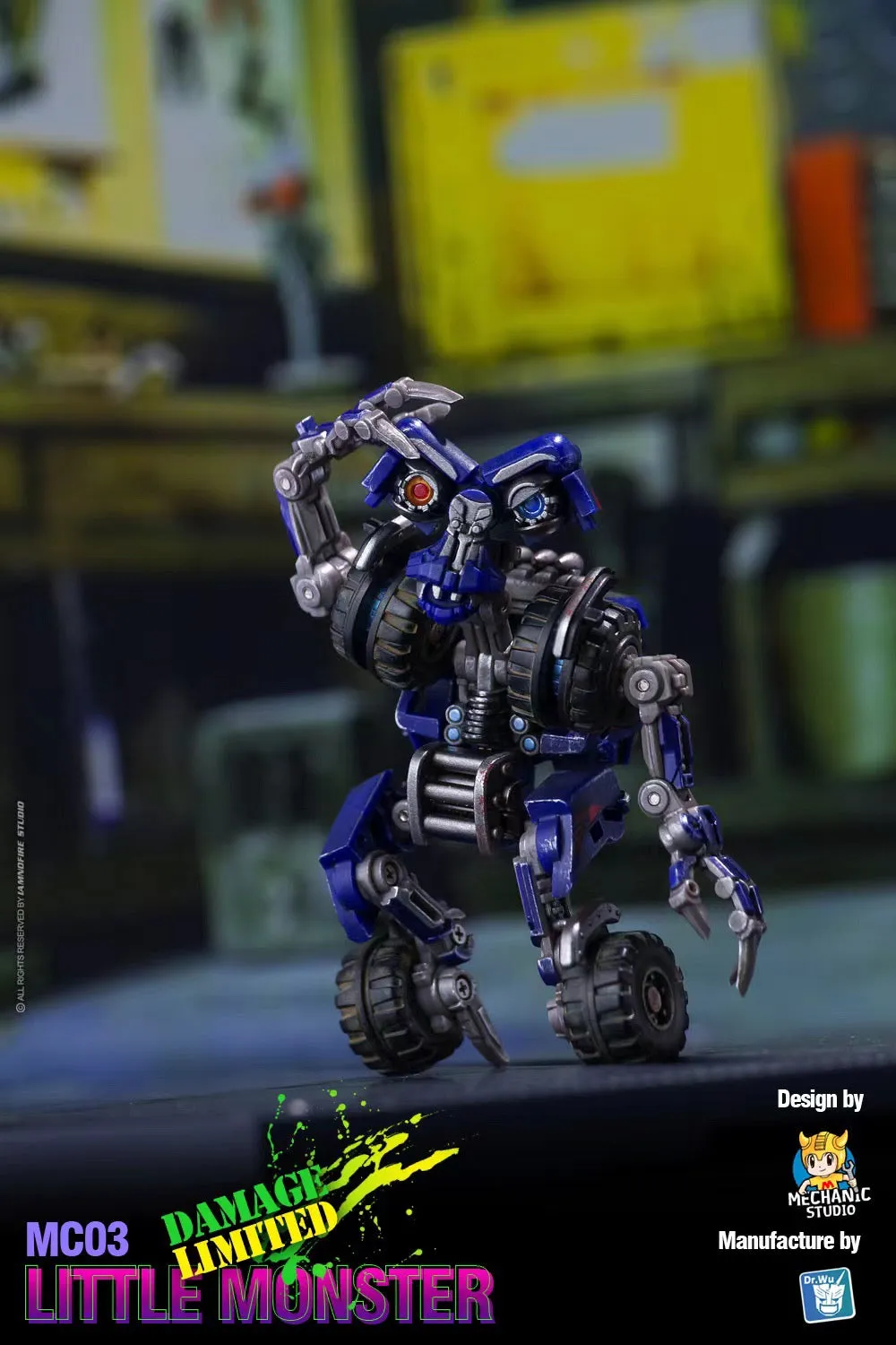 Dr.Wu & Mechanic Studio Movie Collector MC03BD MC-03BD Little Monster ( Wheelie Legends Class fit to SS series Battle Damaged Version) Dr Wu  8cm / 3.15"
