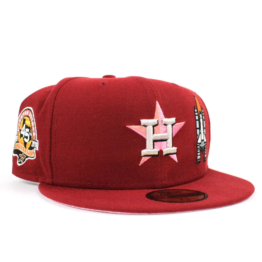 Houston Astros 45th Anniversary New Era 59Fifty Fitted Hat (Brick Red Pink Under Brim)