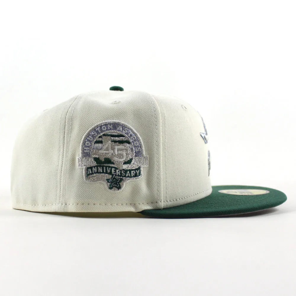 Houston Astros 45th Anniversary New Era 59Fifty Fitted Hat (Chrome White Emerald Green Gray Under Brim)