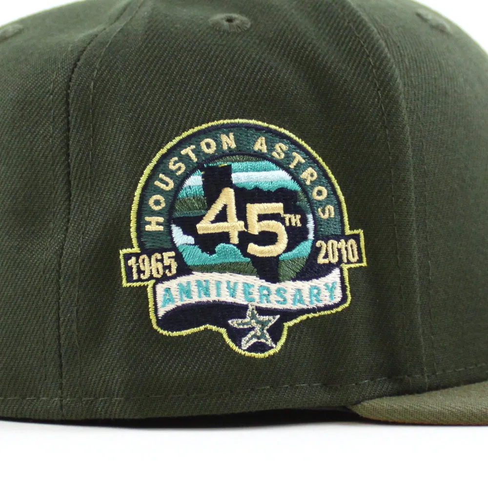 Houston Astros 45Th Anniversary  New Era 59Fifty Fitted Hat (Seaweed Olive Khaki Under Brim)